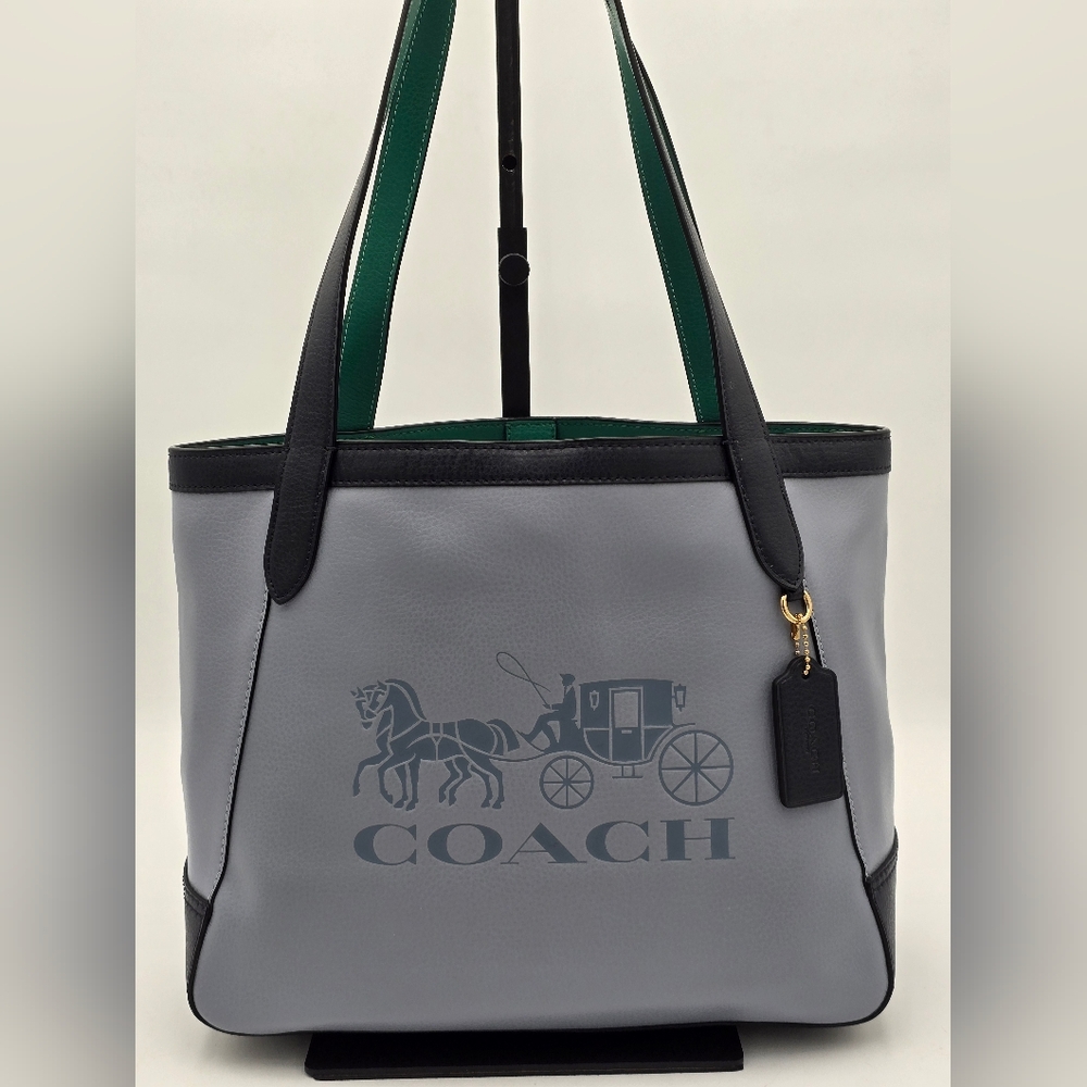 💥NWOT💥Coach Horse & Carriage Embossed Leather Tote In Colorblock- Twilight